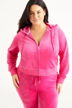 Plus-Size Og Big Bling Velour Hettegenser