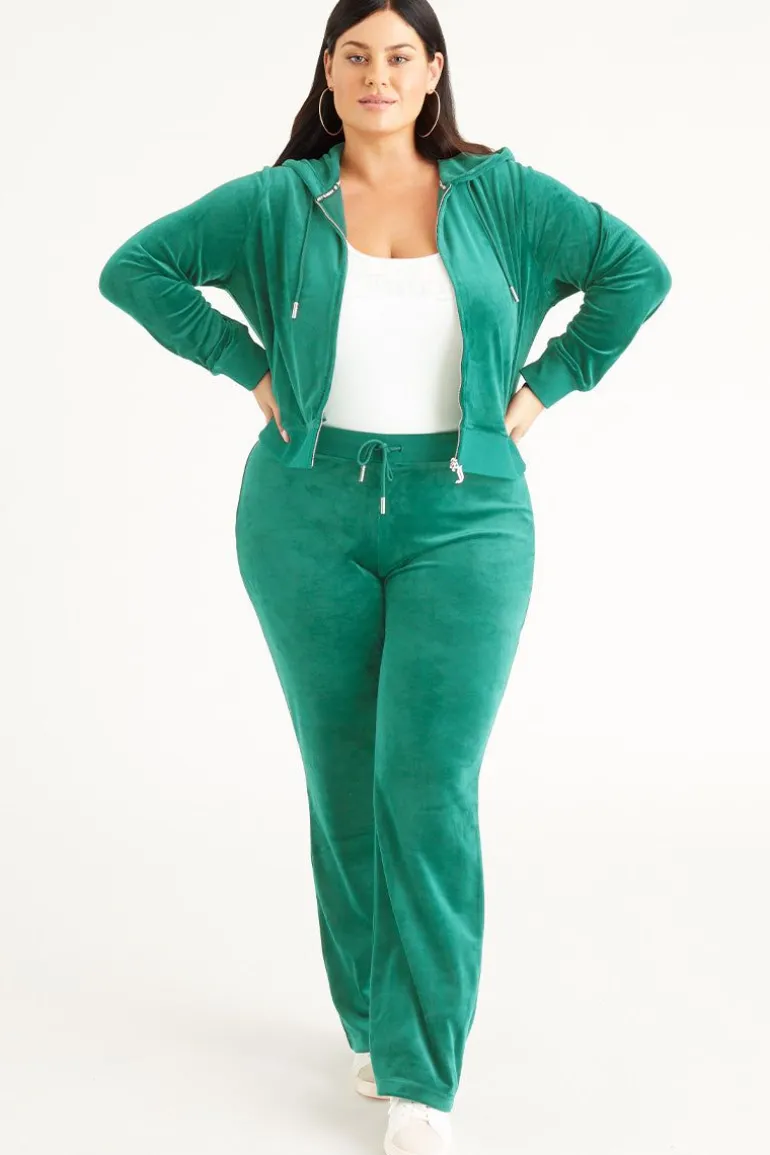 Plus-Size Og Big Bling Velour Hettegenser