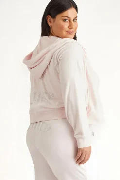 Plus-Size Og Big Bling Velour Hettegenser