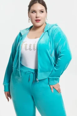 Plus-Size Og Big Bling Velour Hettegenser