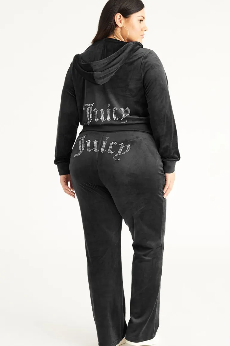 Plus-Size Og Big Bling Velour Treningsbukser