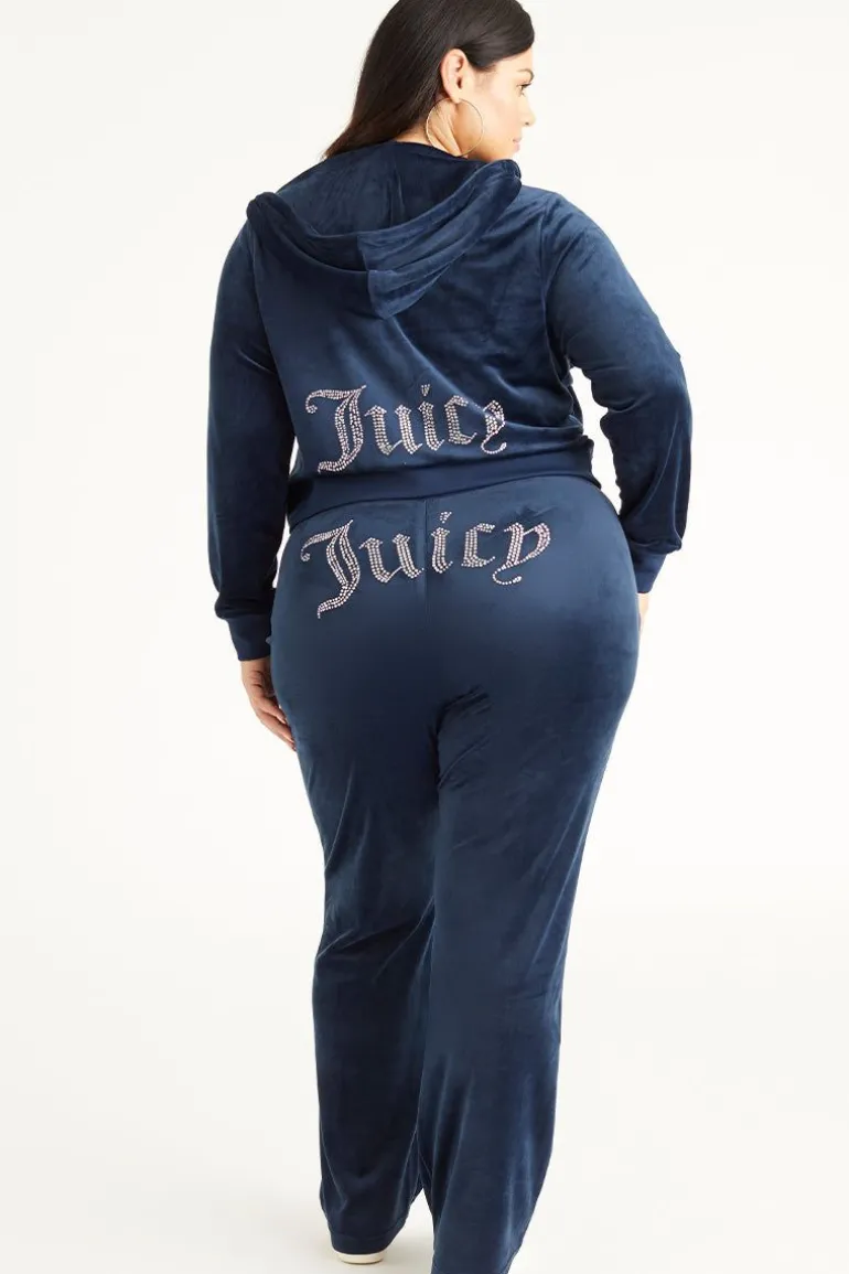 Plus-Size Og Big Bling Velour Treningsbukser