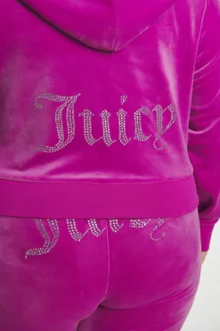 Plus-Size Og Big Bling Velour Hettegenser
