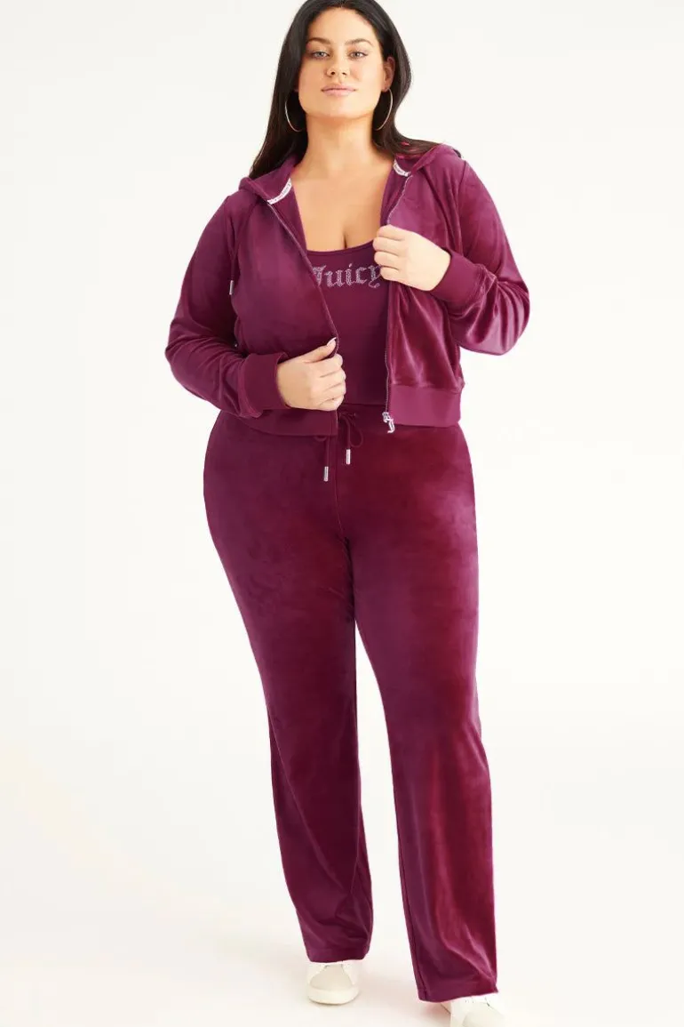 Plus-Size Og Big Bling Velour Hettegenser