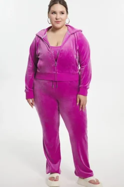 Plus-Size Og Big Bling Velour Hettegenser