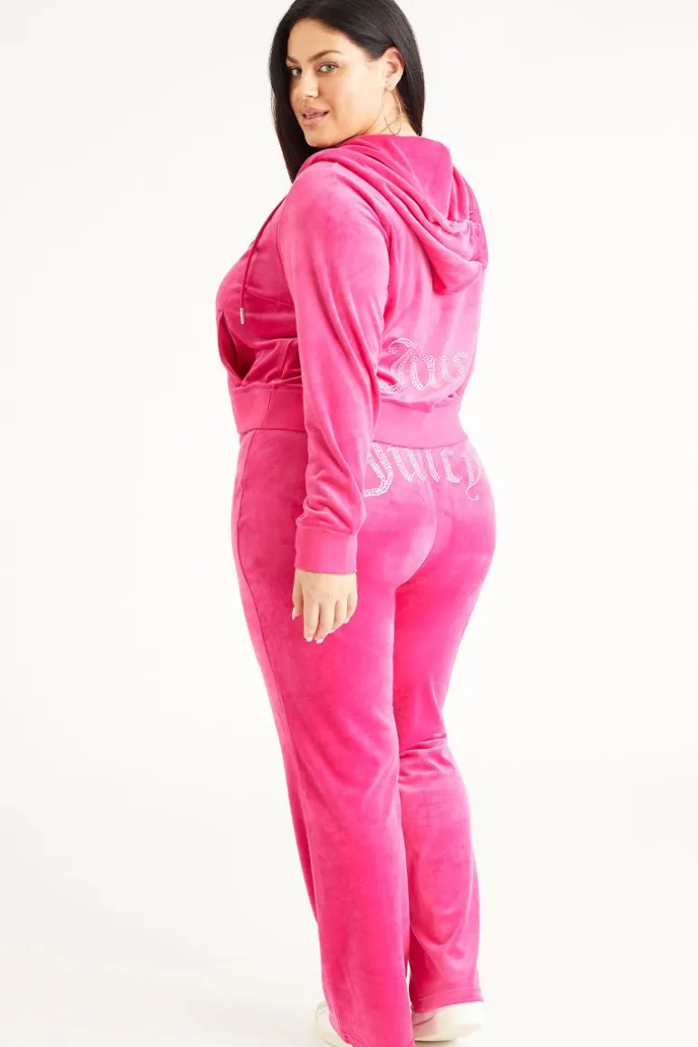 Plus-Size Og Big Bling Velour Treningsbukser