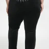 Plus-Size Ombre Big Bling Velour Treningsbukser