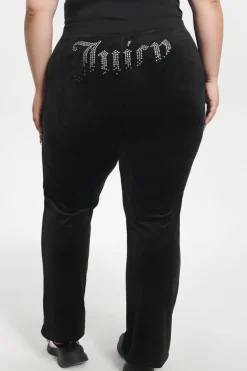 Plus-Size Ombre Big Bling Velour Treningsbukser