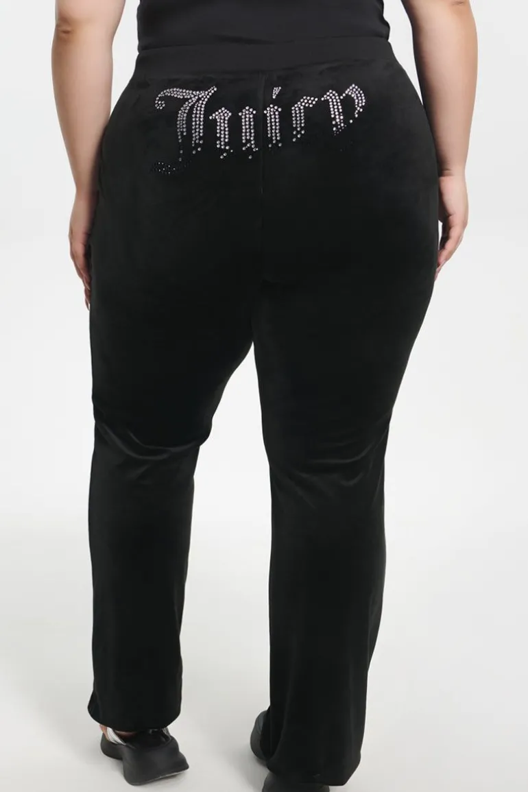 Plus-Size Ombre Big Bling Velour Treningsbukser