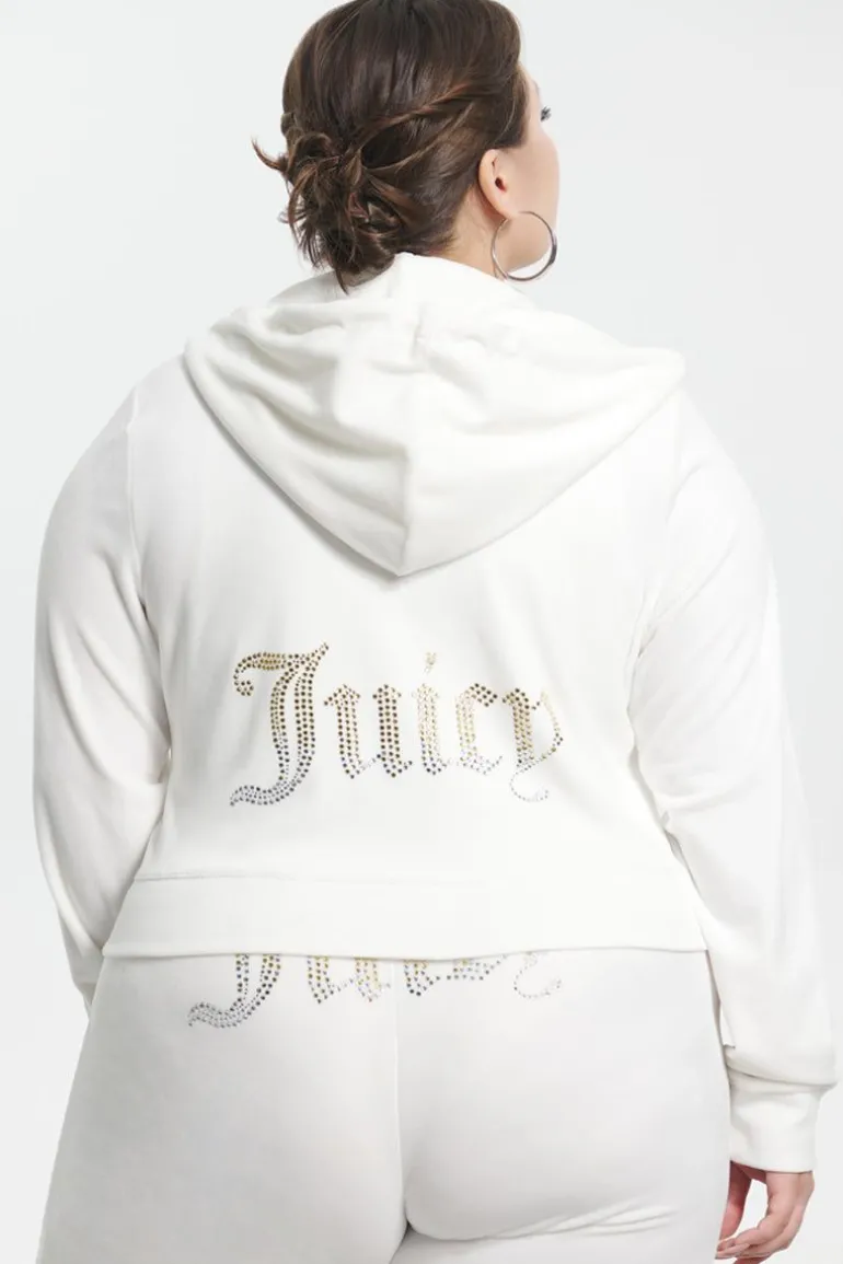 Plus-Size Ombre Big Bling Velour Hettegenser