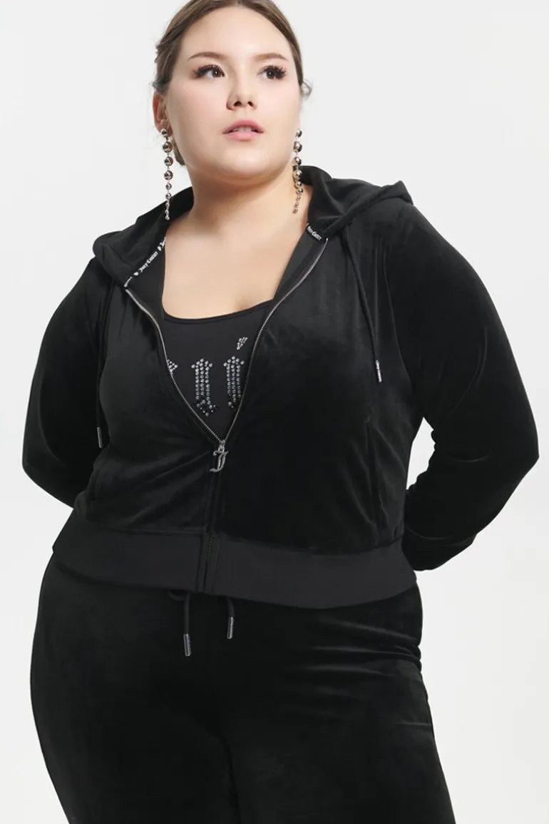 Plus-Size Ombre Big Bling Velour Hettegenser