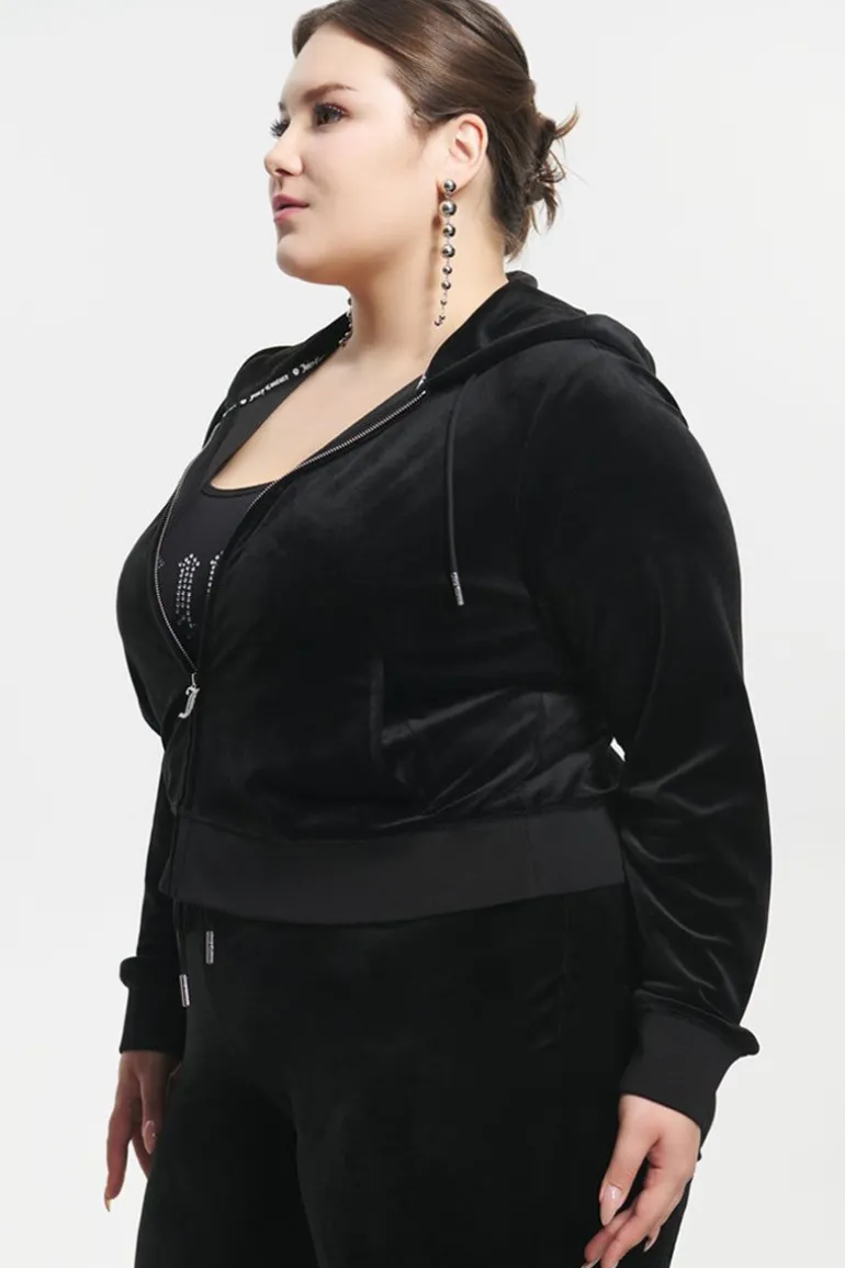 Plus-Size Ombre Big Bling Velour Hettegenser