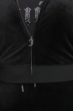 Plus-Size Ombre Big Bling Velour Hettegenser