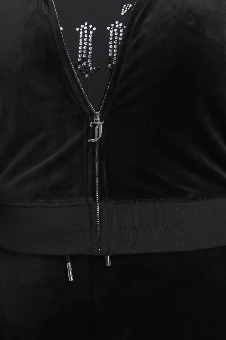 Plus-Size Ombre Big Bling Velour Hettegenser
