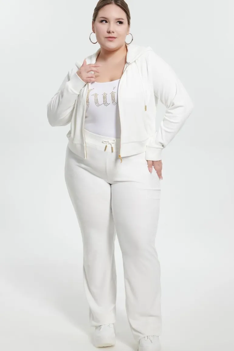 Plus-Size Ombre Big Bling Velour Treningsbukser