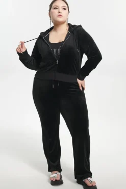 Plus-Size Ombre Big Bling Velour Hettegenser