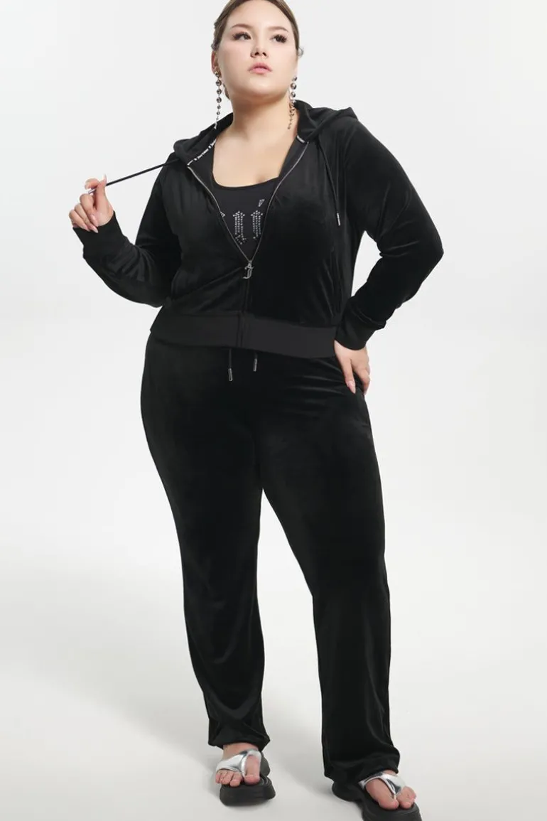 Plus-Size Ombre Big Bling Velour Hettegenser