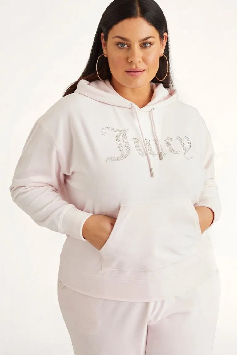 Plus-Size Oversized Bling Big Velour Hettegenser