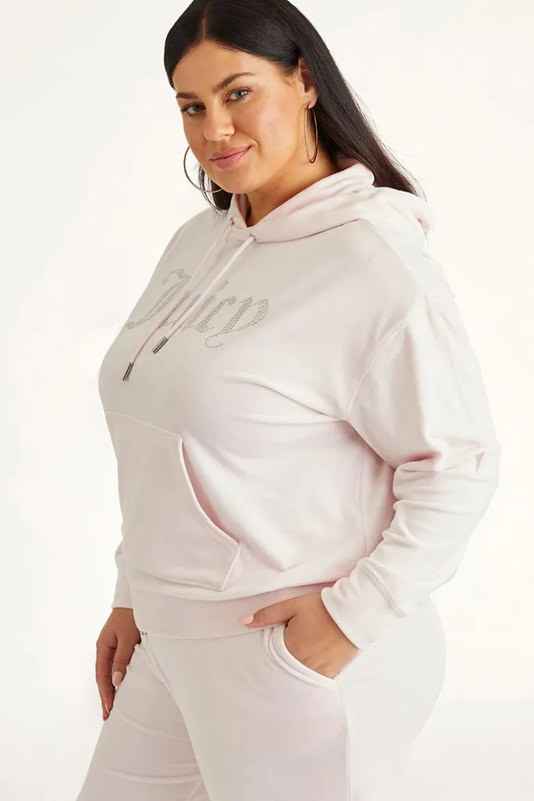 Plus-Size Oversized Bling Big Velour Hettegenser