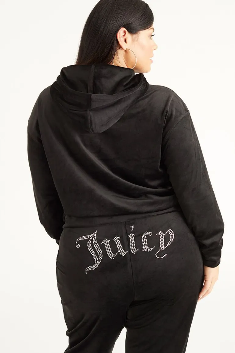 Plus-Size Oversized Bling Big Velour Hettegenser
