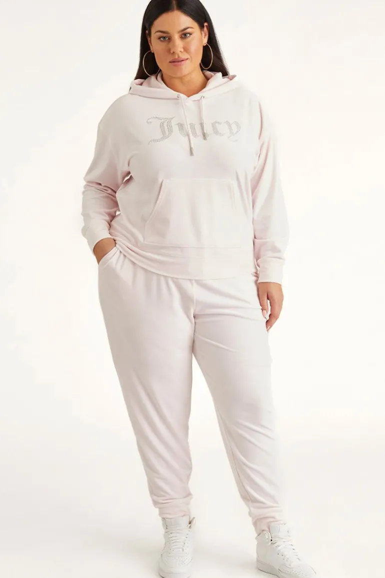 Plus-Size Oversized Bling Big Velour Hettegenser