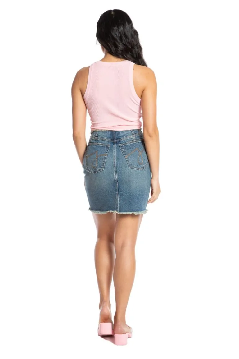 Raw Hem MiniSkjørt