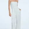 Smocked Velour Jumpsuit