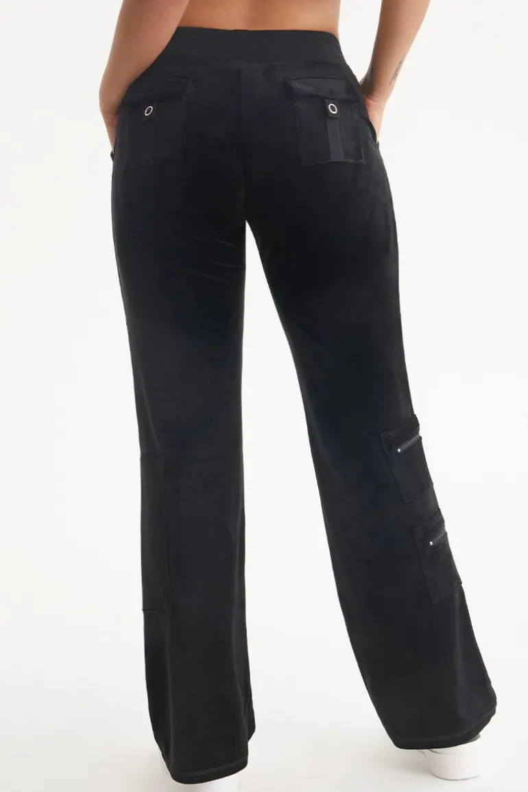 Snap Pocket Velour Cargo Pants