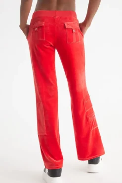Snap Pocket Velour Cargo Pants