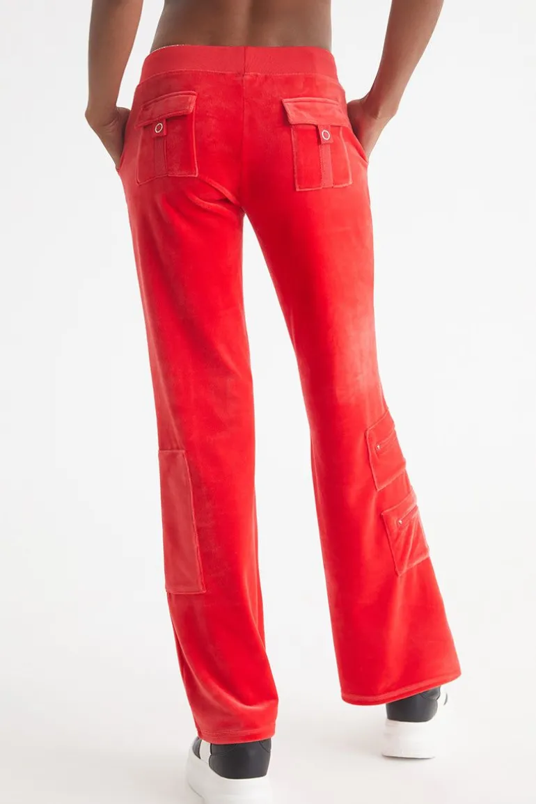 Snap Pocket Velour Cargo Pants