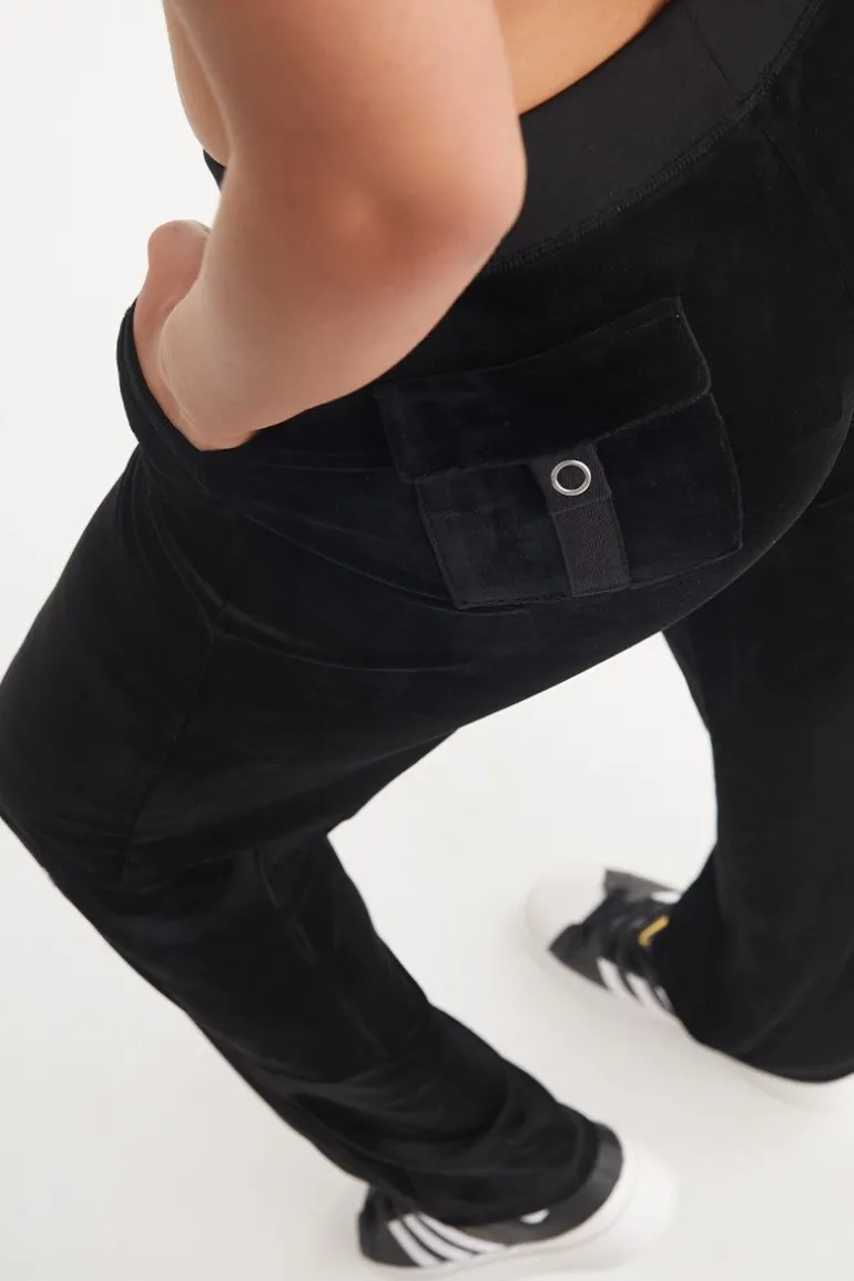 Snap Pocket Velour Cargo Pants
