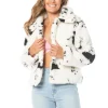 Spotted Faux Sherpa-Jakke