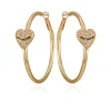 Tynne Bling Heart Hoop Øredobber