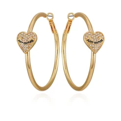 Tynne Bling Heart Hoop Øredobber