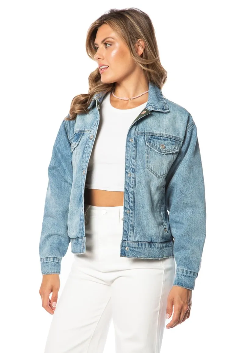 Vendbar Monogram Trucker-Jakke